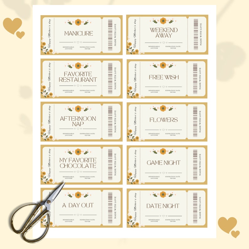 Editable Mom Coupon Book Template for Mothers Day Gift Idea, Printable ...