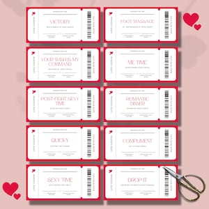 Printable Love Coupons Book for Her for Him, Customizable Valentines ...