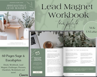 Plantilla Canva de Lead Magnet y libro de trabajo de coaching, descarga instantánea, optar por obsequio, creador de cursos, Challenge Lead Magnet, plantilla de libro electrónico