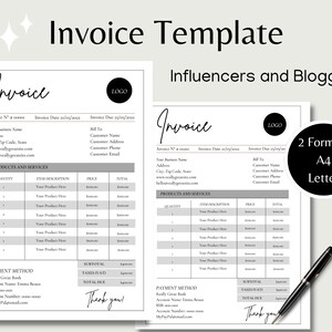 Invoice Template, Business Invoice, Invoice Form, Digital Invoice, Receipt Template, Minimalist Invoice, Editable Invoice, Printable Invoice image 1
