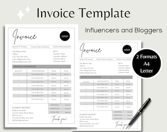 Invoice Template, Business Invoice, Invoice Form, Digital Invoice, Receipt Template, Minimalist Invoice, Editable Invoice, Printable Invoice
