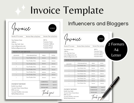 Invoice Template, Business Invoice, Invoice Form, Digital Invoice, Receipt Template, Minimalist Invoice, Editable Invoice, Printable Invoice