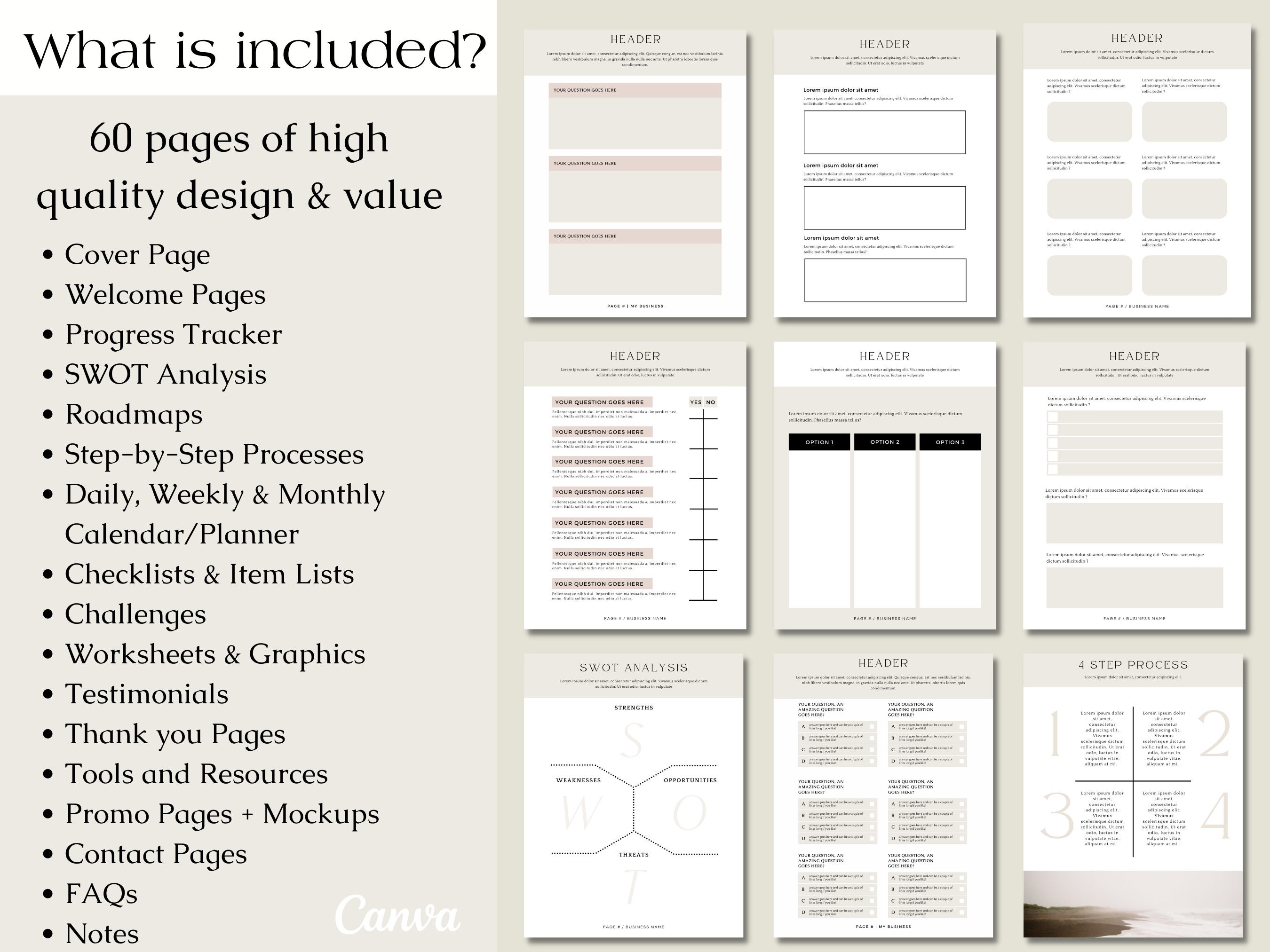 Lead Magnet and Coaching Workbook Canva Template Instant - Etsy