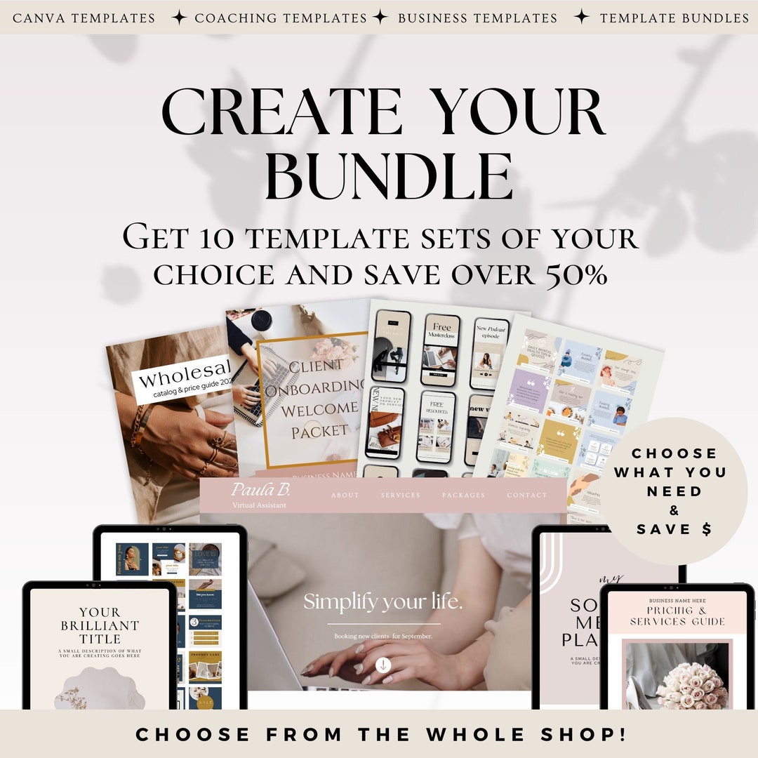 Canva Template Bundle for Business Coaches & Social Media, Printables ...