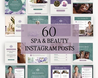 Skincare Esthetician Spa & Beauty Instagram Post Template | Luxury Beauty Instagram Templates | Esthetician Social Posts | Canva Editable