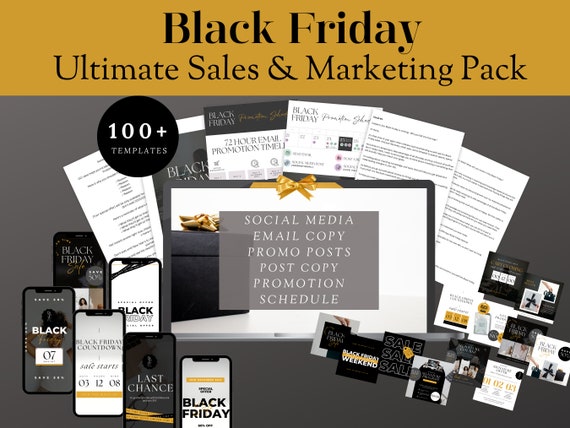 Black Friday Sales & Marketing Pack, Black Friday Social Media Posts, Email Marketing Template, Promotional Bundle, Instagram Post Template