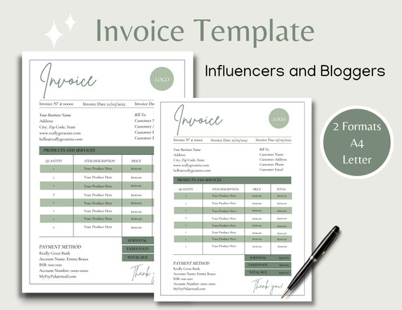 Invoice Template, Business Invoice, Invoice Form, Digital Invoice, Receipt Template, Minimalist Invoice, Editable Invoice, Printable Invoice