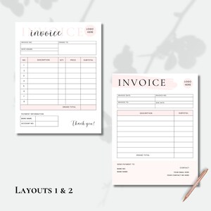 Invoice Template Bundle Canva Download, Small Business Custom Order ...