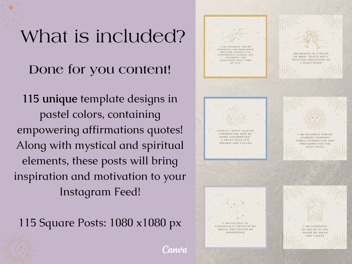 115 Motivational Affirmation Instagram Quote Post Templates ...