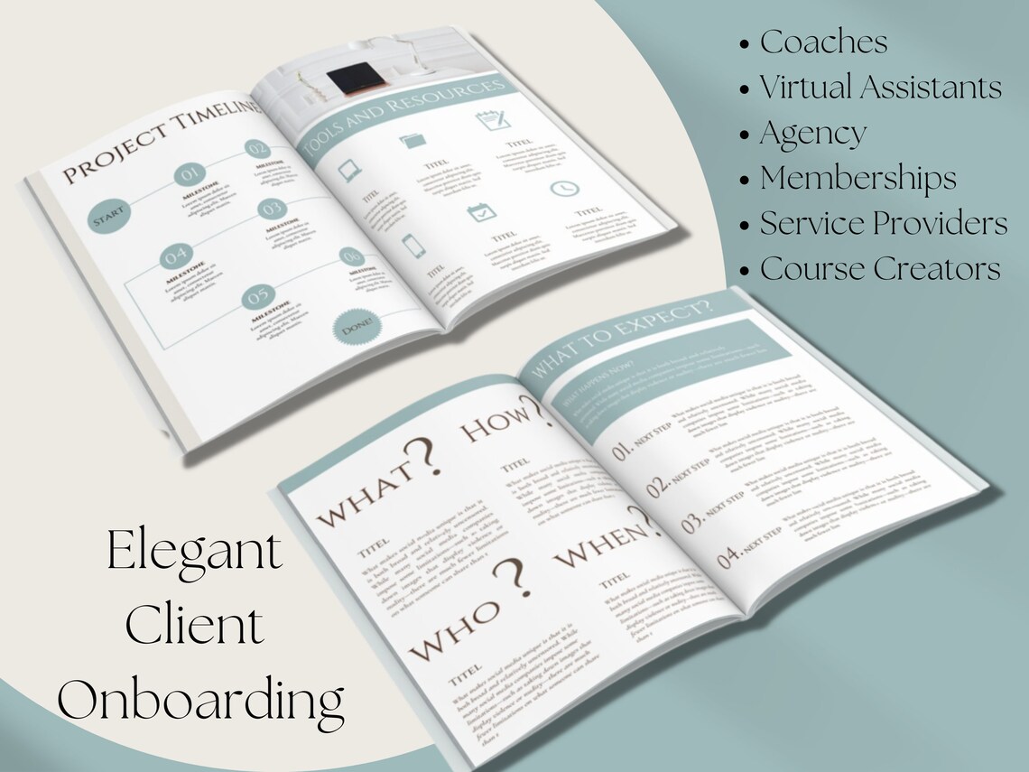 Client Welcome Packet Template | New Client Service Guide | Virtual ...