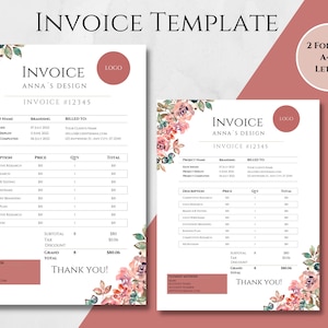 Invoice Canva Template Download, Business Invoice, Order Form, Digital Invoice, Receipt Template, Editable Invoice, Printable Invoice