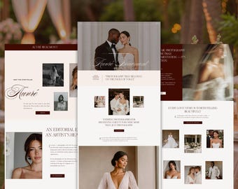 Showit Website Template for Wedding Photographers | Editorial, Romantic Portfolio Design