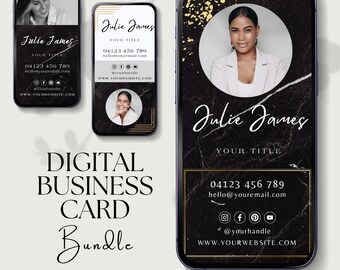 Digital Business Card Bundle Real Estate Marketing, Unique Modern Business Card, Photographer Digital Business Card, Real Estate Template