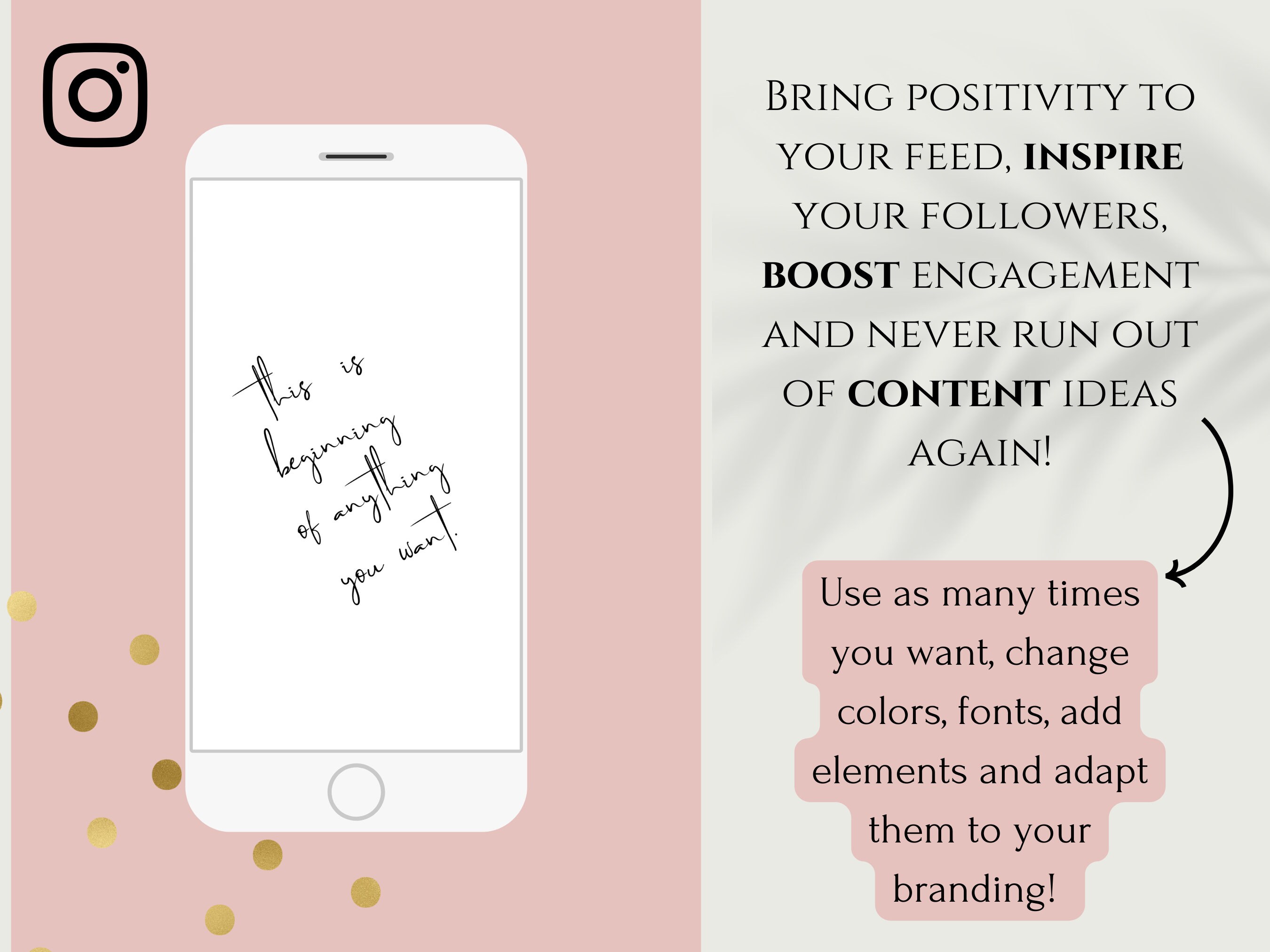 200 Instagram Inspirational Quotes Bundle Canva Quote Templates