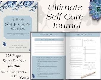Printable Ultimate Self Care Journal and Daily Planner Template, Self Love & Mindfulness Journal, Mental Health and Wellness Journal
