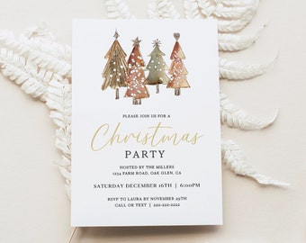 Christmas Party Invitation Editable Template Holiday Party - Etsy