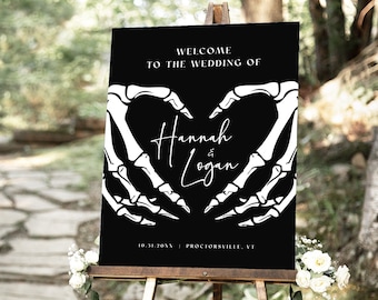 Gothic Wedding Welcome Sign Template, Halloween Wedding Welcome Sign, Spooky Wedding Welcome Sign, Dark and Moody Wedding Welcome Sign, H7