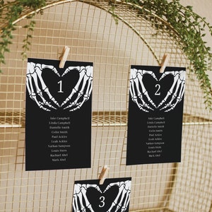 Halloween Wedding Seating Chart Cards, Gothic Wedding, Seating Chart Template, Moody Wedding Seating Plan Cards, Gothic Wedding Decor, H3