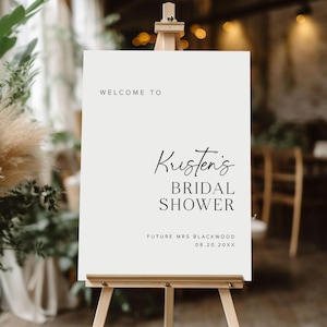 Brautdusche Willkommensschild Vorlage, Minimalistisches Willkommensschild Einfaches Brautparty Zeichen Boho Minimal Brautdusche Willkommensschild, M14