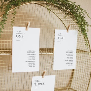 Modern Wedding Seating Chart Cards, Minimalist Wedding Seating Chart Cards Template, Printable Minimal Wedding Seating Chart Cards, M2