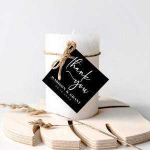 Thank You Favor Tag Template, Wedding Favor Tags, Bridal Shower Favor Tag, Black Wedding Favor Tags, Modern Favor Tags, Wedding Gift Tag, M7