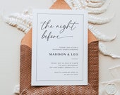Minimalist Rehearsal Dinner Invitation Template, Wedding Rehearsal Invitation, The Night Before Rehearsal Dinner Invite Rehearsal Dinner, M2