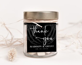 Gothic Wedding Favor Tag Template, Dark And Moody Thank You Tag, Halloween Wedding Favor Tag, Gothic Bridal Shower Thank You Tag, H6