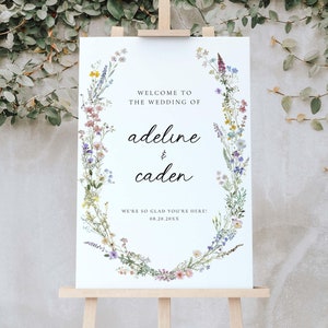Wildflower Wedding Welcome Sign Template, Boho Wedding Welcome Sign Floral Wedding Welcome Sign, Wildflower Welcome Wedding Sign, S9