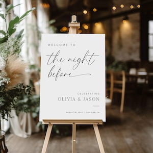 Rehearsal Dinner Sign Template, The Night Before Sign, Rehearsal Dinner Welcome Sign, Night Before Wedding Sign Rehearsal Dinner Sign, M2