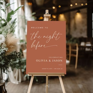 The Night Before Welcome Sign Template, Rehearsal Dinner Sign, Wedding Rehearsal Sign, Rehearsal Dinner Welcome Sign, Night Before Sign, O1