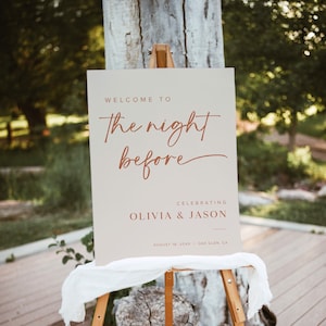 Rehearsal Dinner Sign Template, The Night Before Welcome Sign, Rehearsal Dinner Welcome Sign, Wedding Rehearsal, Rehersal Dinner Sign, O1