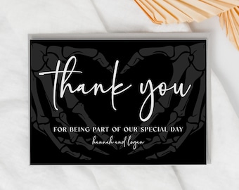 Gothic Wedding Thank You Card Template, Halloween Thank You Card, Moody Wedding Thank You Card, Gothic Thank You, Dark Wedding Thank You, H6