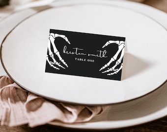 Gothic Wedding Place Cards Template, Dark and Moody Wedding, Halloween Table Number Card, Halloween Wedding Place Card, Goth Place Card, H3