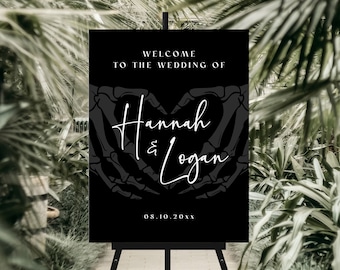 Gothic Wedding Welcome Sign Template, Halloween Wedding Welcome Sign, Spooky Wedding Welcome Sign, Dark and Moody Wedding Welcome Sign, H6