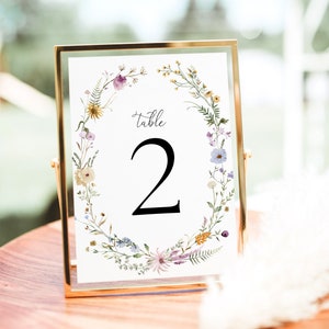 Wedding Table Numbers Template, Printable Table Numbers, Floral Wedding Table Numbers Floral Table Numbers, Wildflower Table Numbers, S4