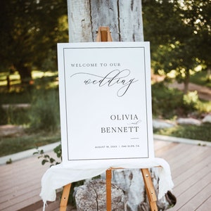 Wedding Welcome Sign Template, Minimalist Wedding Welcome Sign, Minimal Welcome Sign, Modern Wedding Signs, Outdoor Welcome Sign, M4