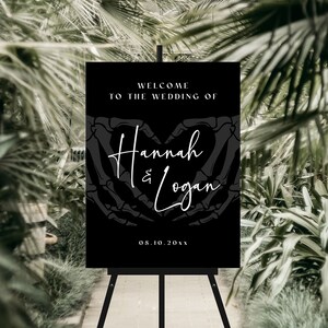 Gothic Wedding Welcome Sign Template, Halloween Wedding Welcome Sign, Spooky Wedding Welcome Sign, Dark and Moody Wedding Welcome Sign, H6 image 1