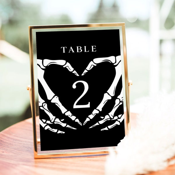 Gothic Wedding Table Numbers Template, Halloween Table Numbers, Printable Gothic Wedding Table Number Sign, Moody Wedding Table Sign, H3