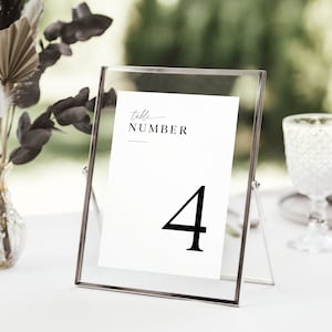 Wedding Table Numbers Template, Minimalist Table Number Card, Editable Wedding Table Numbers, 4x6, 5x7, Simple Script Table Number Sign, M2