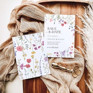 Floral Save The Date Template, Save The Date Wildflower Save The Date Wedding, Spring Save The Date, Flower Save The Date Wedding, S8