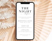 Digital Rehearsal Dinner Invitation Template, Minimalist Electronic Text Dinner Invite, Modern Wedding Rehearsal Evite, The Night Before, M1