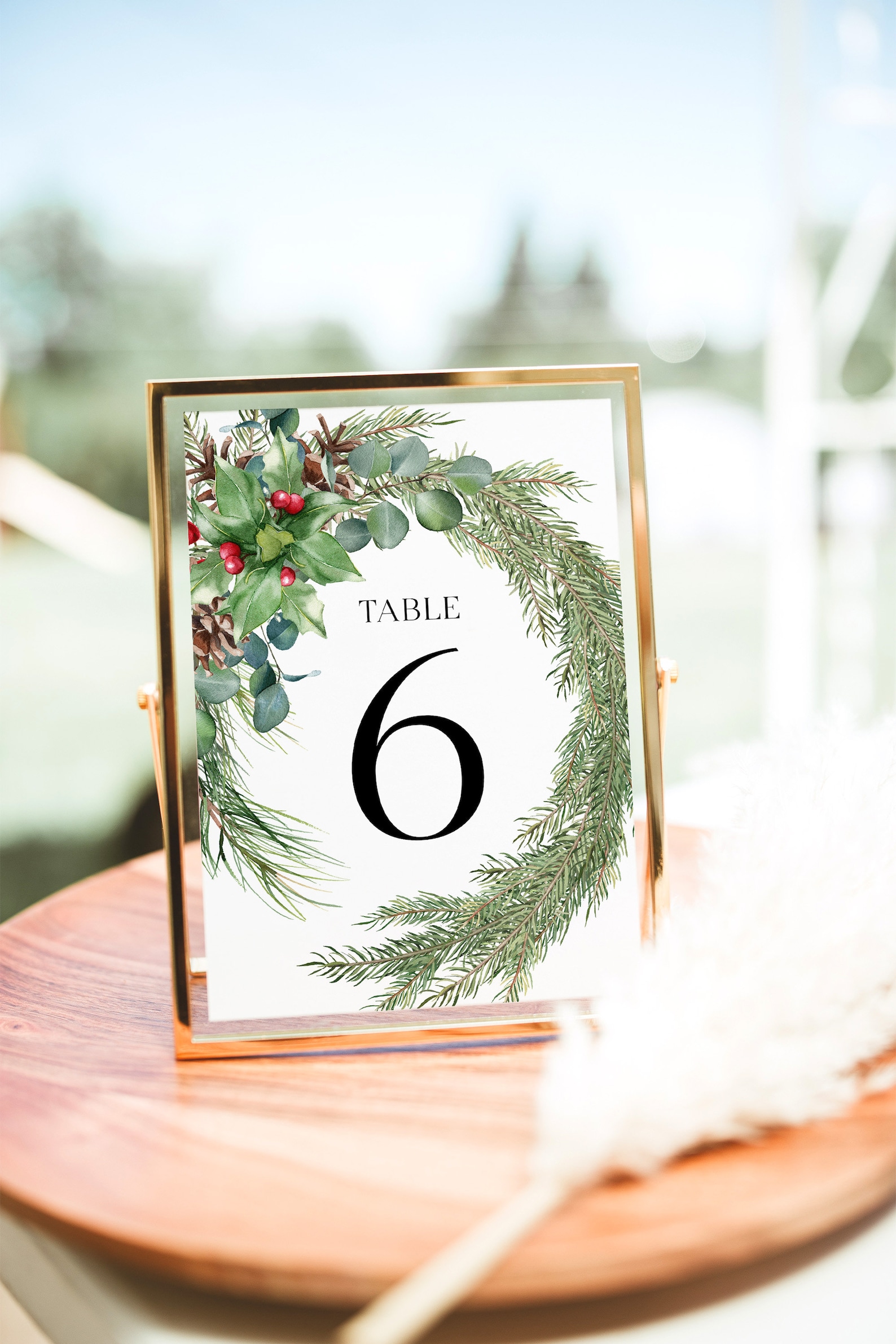 Christmas Table Numbers Templates, Holiday Table Numbers, Christmas ...