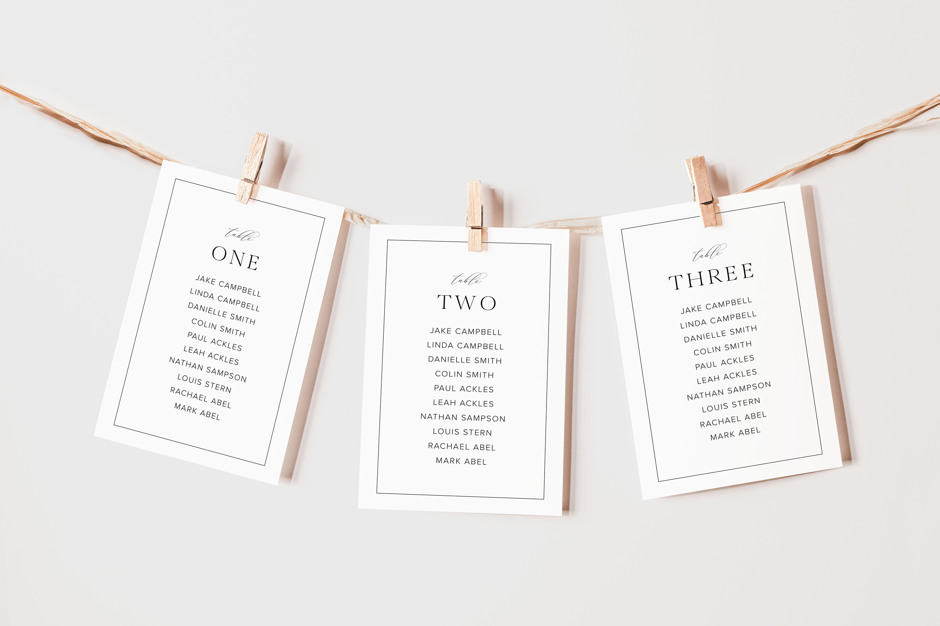 Modern Wedding Seating Chart Cards Minimalist Wedding Seating Etsy