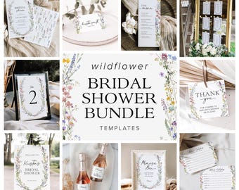 Wildblumen Brautdusche Bundle-Vorlage, Wildblumen Brautdusche Spiele Floral Brautdusche Einladung Boho Blumen Brautdusche Spiele, S9