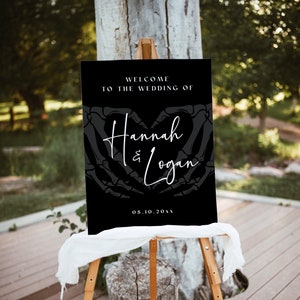 Gothic Wedding Welcome Sign Template, Halloween Wedding Welcome Sign, Spooky Wedding Welcome Sign, Dark and Moody Wedding Welcome Sign, H6 image 8