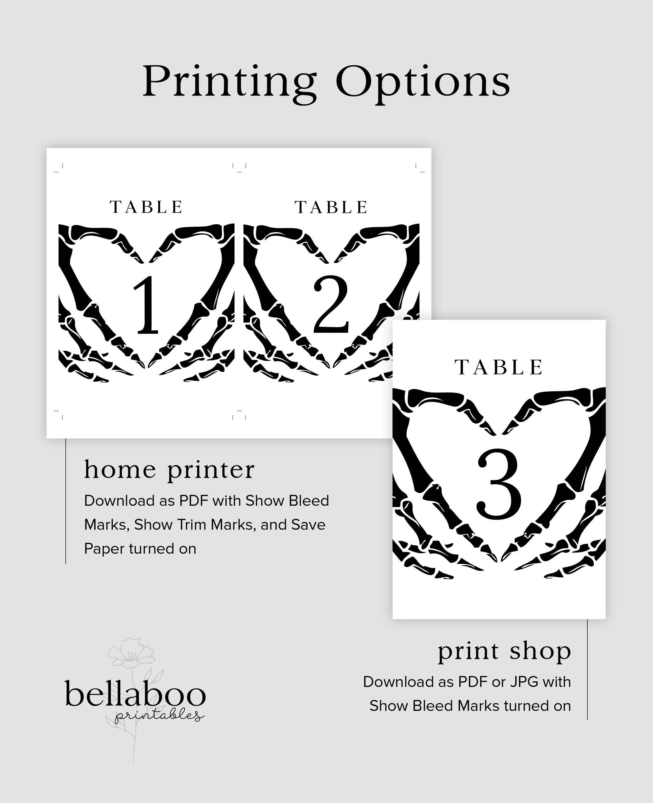 Gothic Wedding Table Numbers Template, Halloween Table Numbers ...