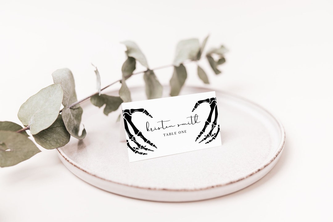 Gothic Wedding Place Cards Template, Spooky Wedding, Halloween Table ...