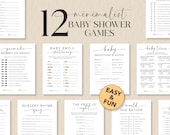 Baby Shower Games Bundle, Emoji Pictionary, Baby Predictions, Printable Baby Shower Game, Baby Family Feud Game, Editable Templates, M15