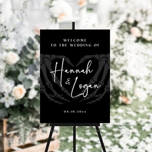 Gothic Wedding Welcome Sign Template, Halloween Wedding Welcome Sign, Spooky Wedding Welcome Sign, Dark and Moody Wedding Welcome Sign, H6 image 10