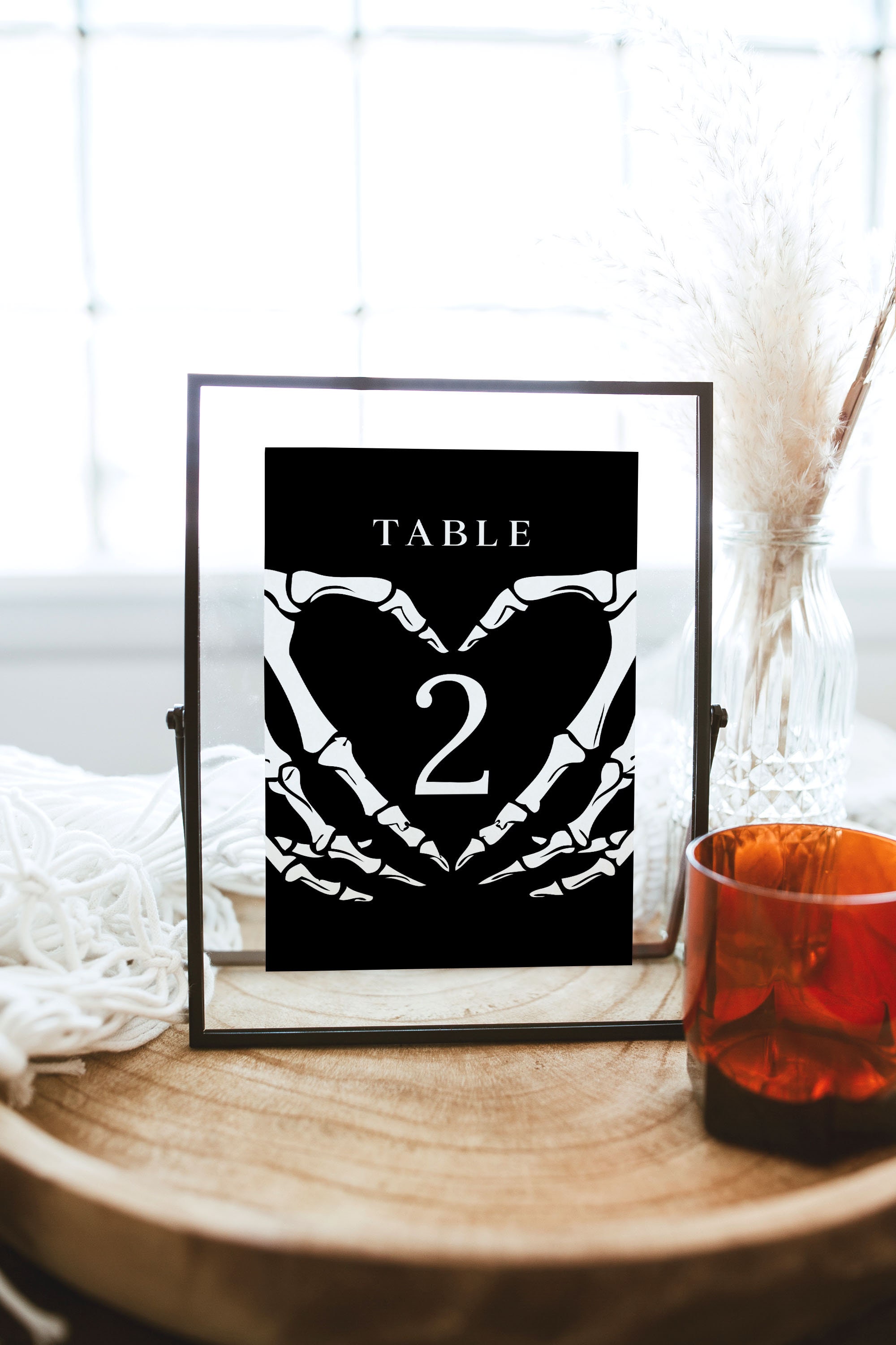 Gothic Wedding Table Numbers Template, Halloween Table Numbers
